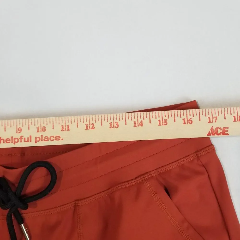 Zyia Active Pants Womens XL Orange Rust Joggers Zip Ankles Stretch